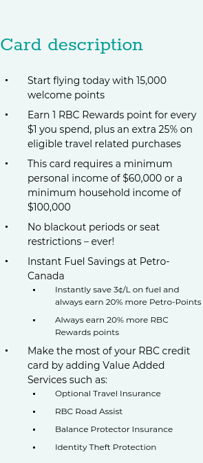 Rbc Avion Points Redemption Chart