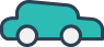 A small car icon drawn on a ticket
